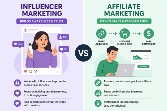 Influencer Marketing vs Affiliate Marketing